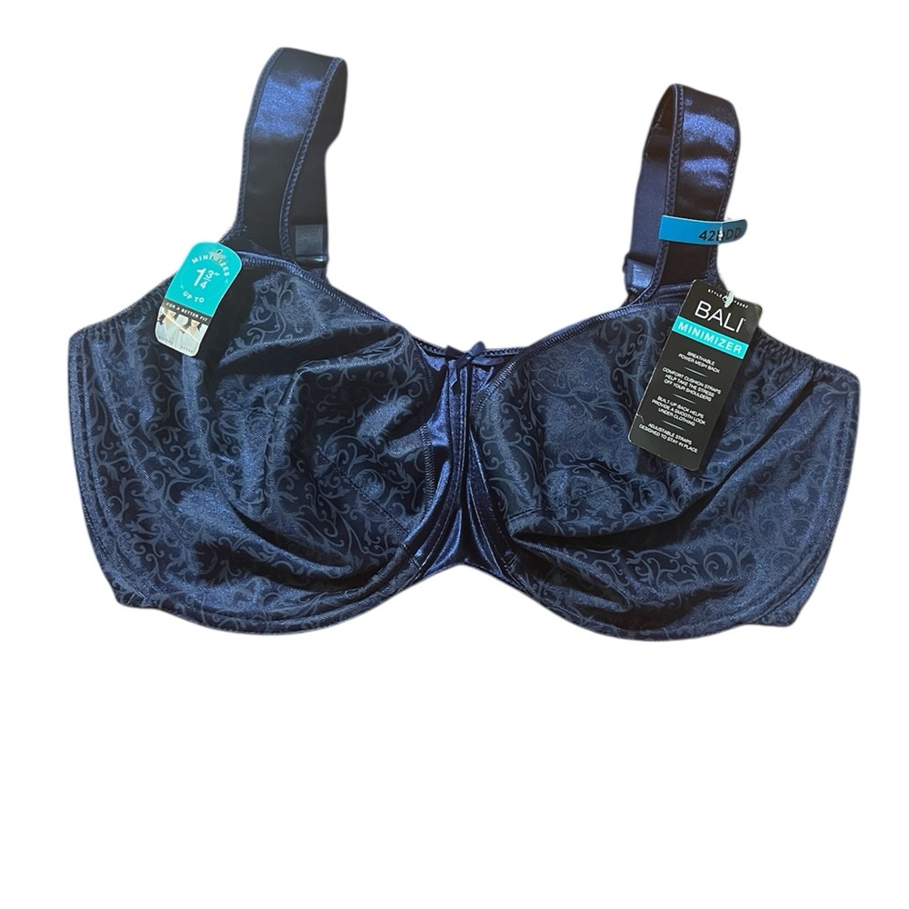 Bali 42DDD Minimizer Bra Navy Full Coverage Support Underwire New